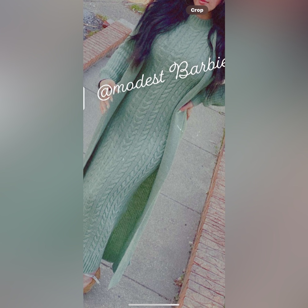 Mint green sweater dress